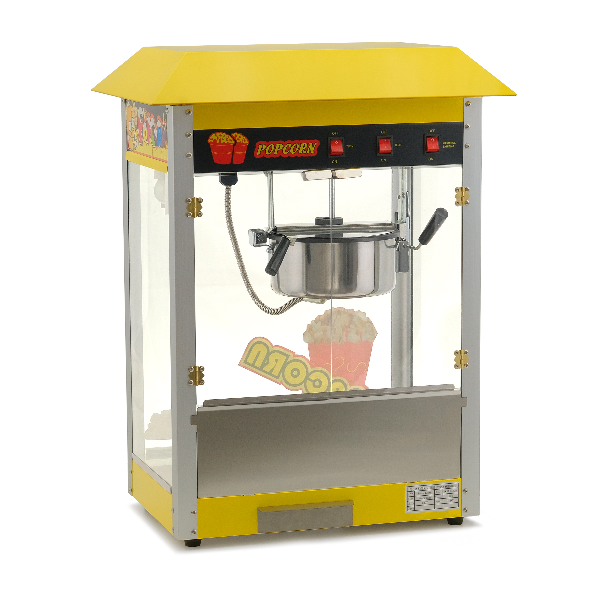Аппарат для приготовления попкорна GoodFood PCM-826Y YELLOWCORN