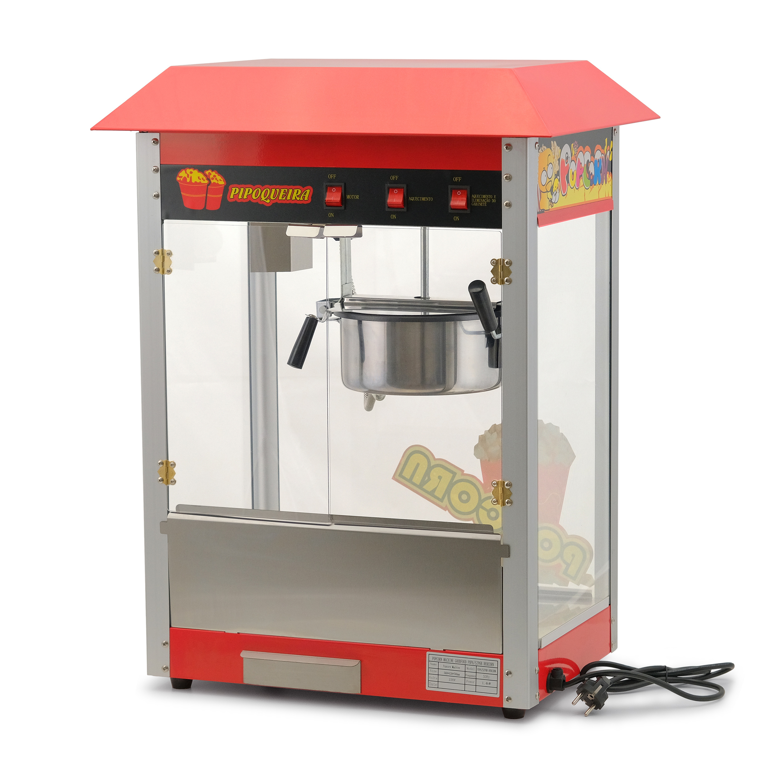 Аппарат для приготовления попкорна GoodFood POP6/SZP6B REDCORN, красный