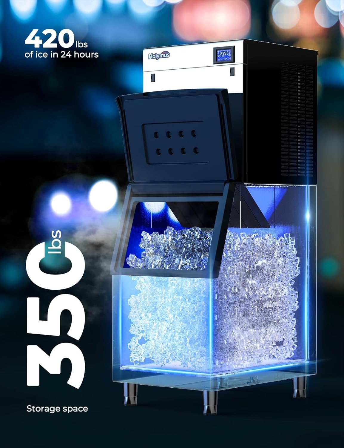 Льдогенератор промышленный Fesoiu Nugget Ice — 420 кг, воздушное охлаждение