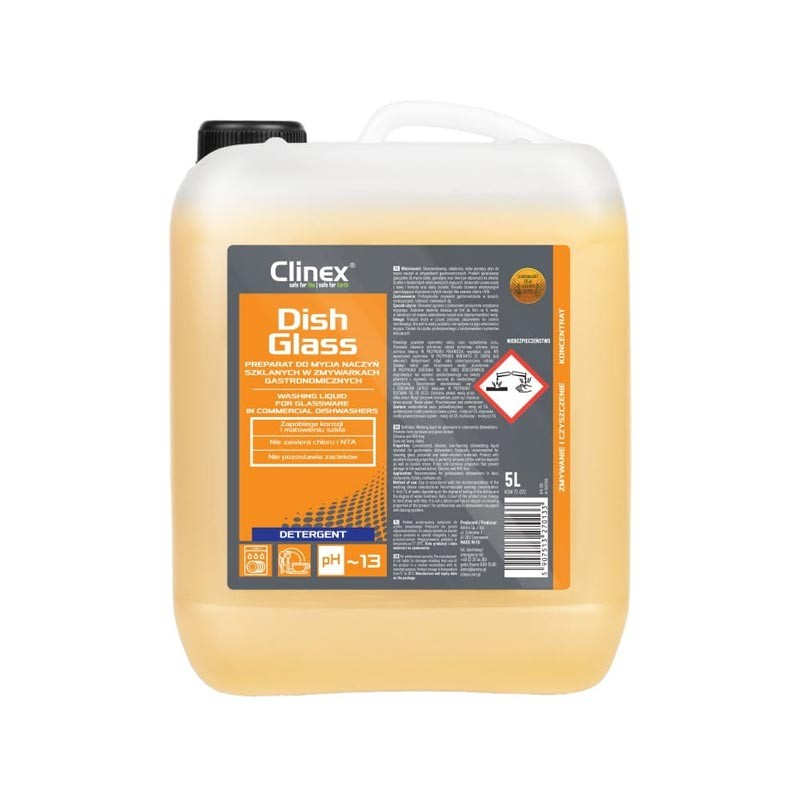 Миючий засіб для скляного посуду в посудомийних машинах Clinex DishGlass, 5 л
