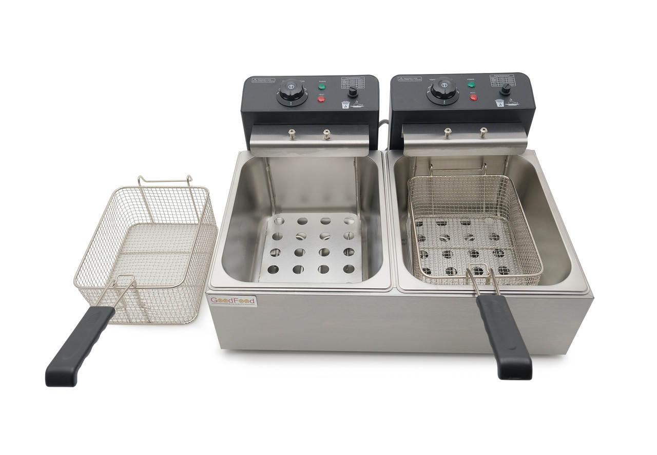 Фритюрница двойная электрическая GoodFood EF66 BLACK